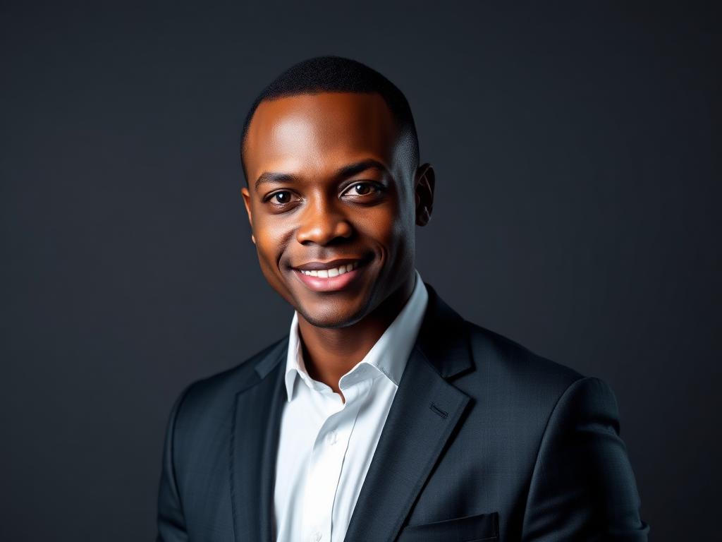 Professional studio portrait of a smiling businessman