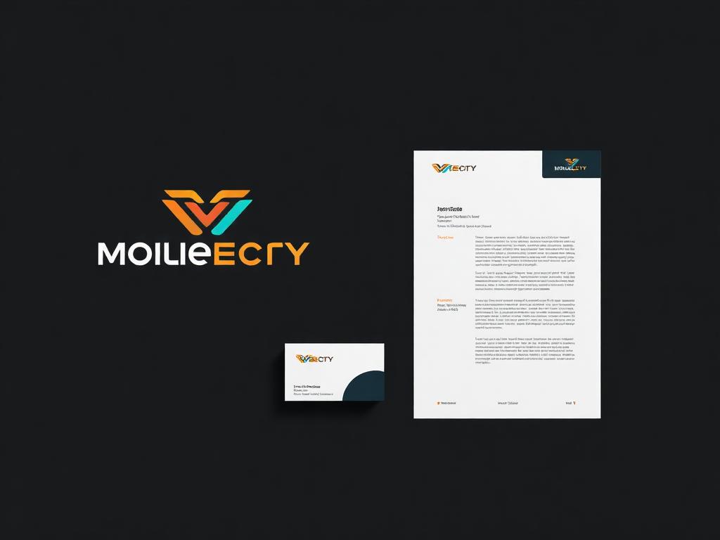 Logo and brand identity mockup with business card and letterhead